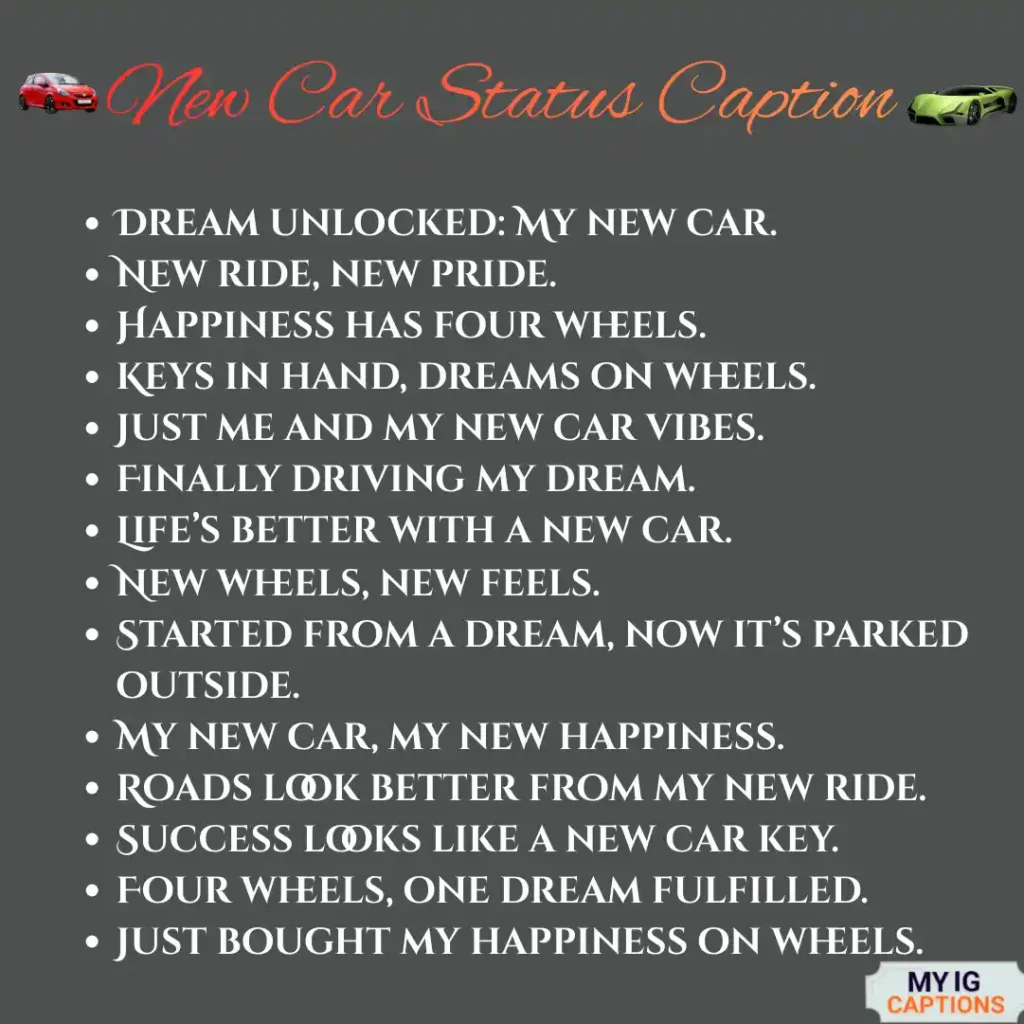 new car status caption