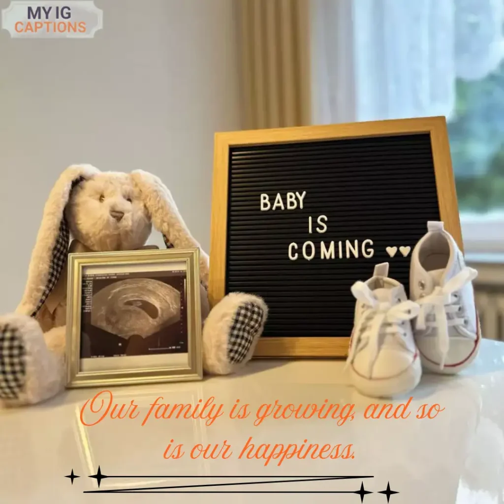 baby coming soon caption