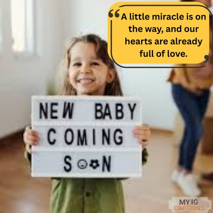 baby coming soon caption